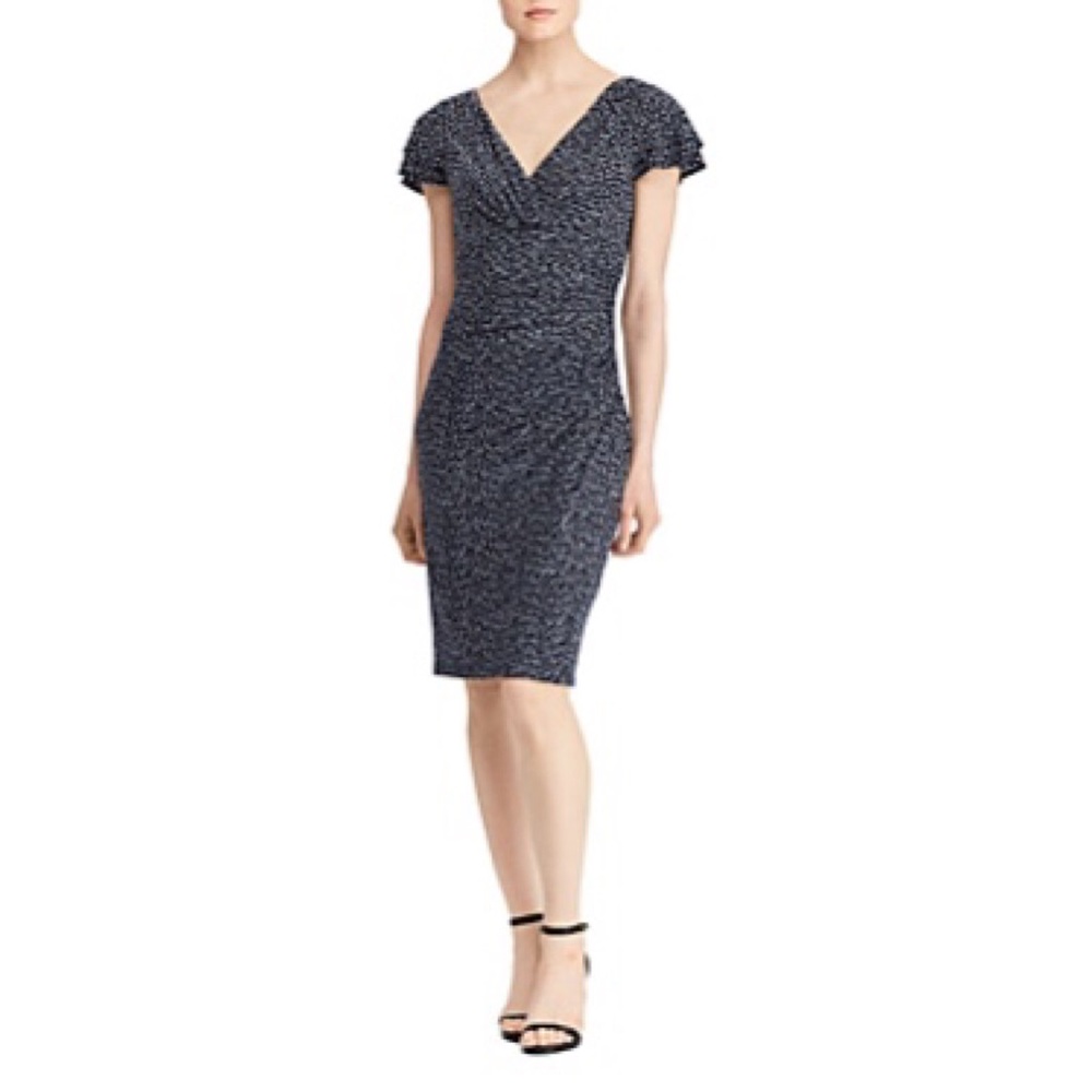 Lauren Ralph Lauren Printed Flutter-sleeve Dress